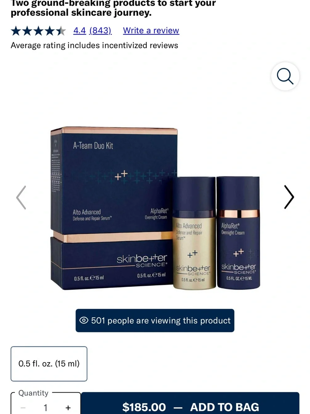 A-Team Duo Kit in Deep Teal - Alto Advanced Serum & AlphaRet Cream